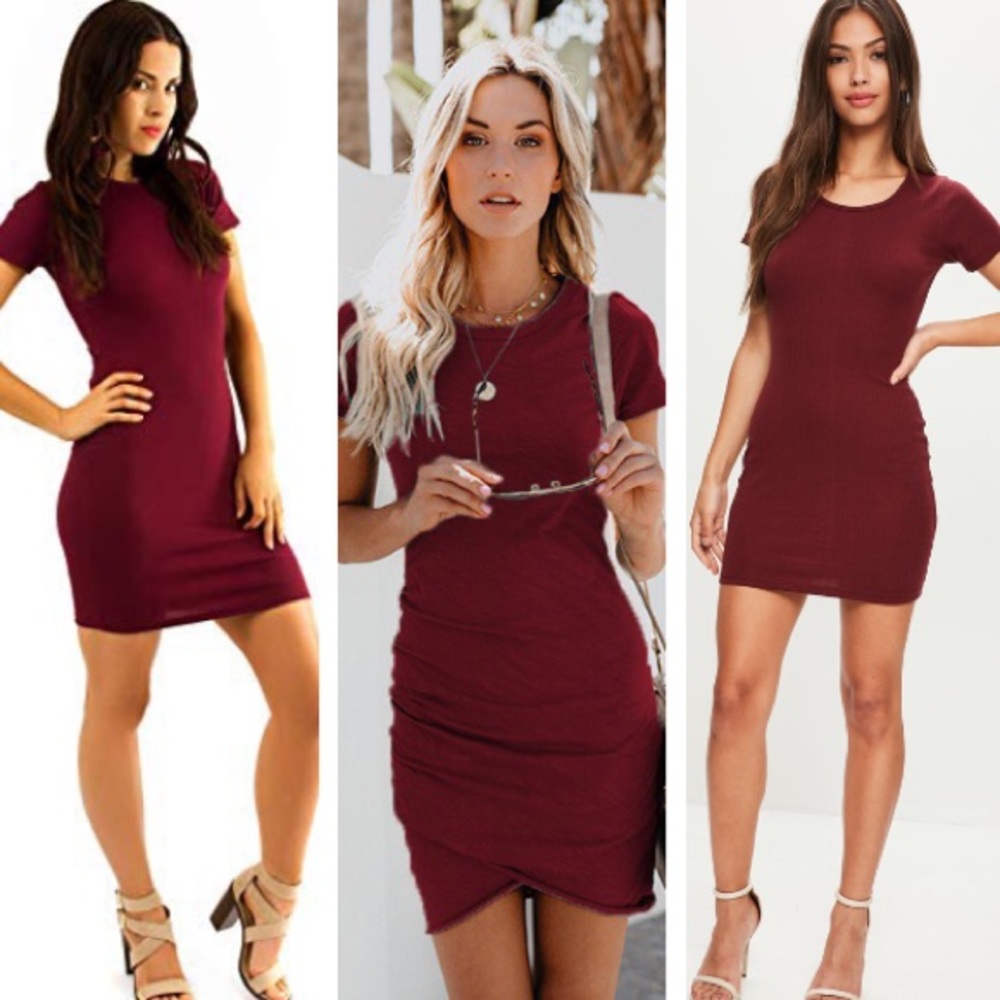 𝐖𝐈𝐍𝐃𝐒𝐎𝐑- 🆕 Burgundy Mini Dress